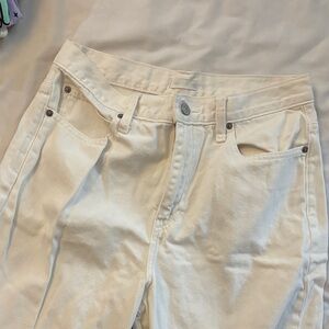 Uniqlo 100% Cotton White Jeans Size 27